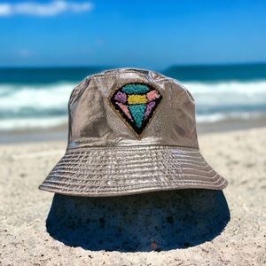 Metallic Silver Bucket Hat